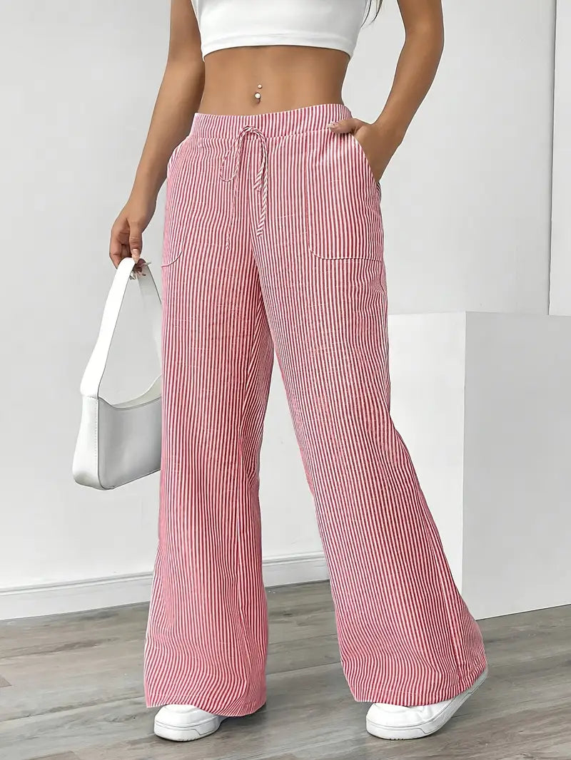 Louise - Pantalons Rayés Décontractés