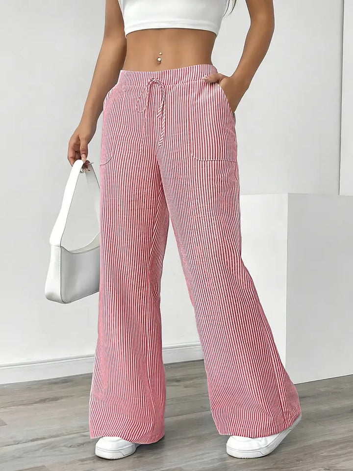 Louise - Pantalons Rayés Décontractés