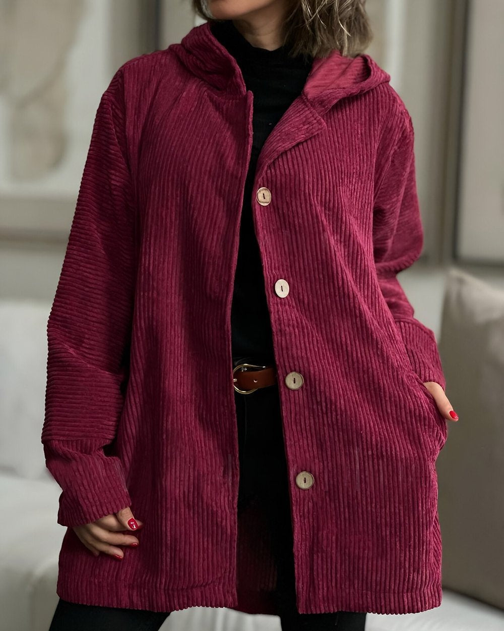 Cordia - Veste en Velours Côtelé Élégante