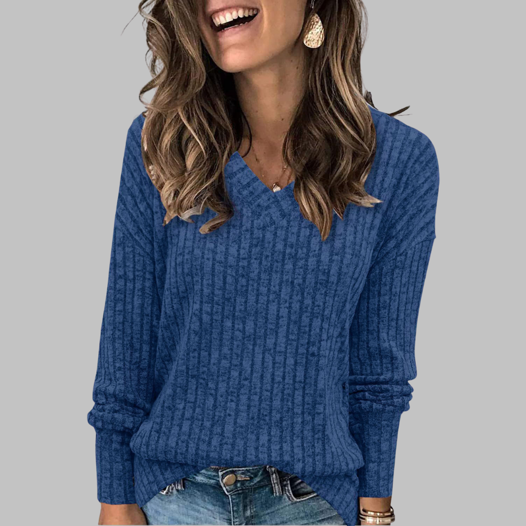 Deri | Pull Long à Col V Confortable