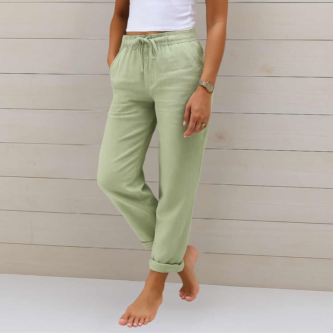 Maja - Pantalons Stretch en Lin Respirant Premium