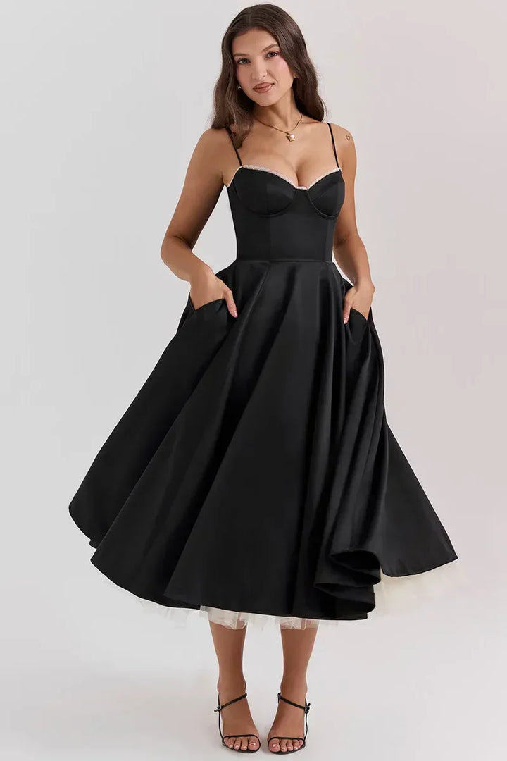 Minerva | Robe Princesse de Luxe à Bretelles Spaghetti