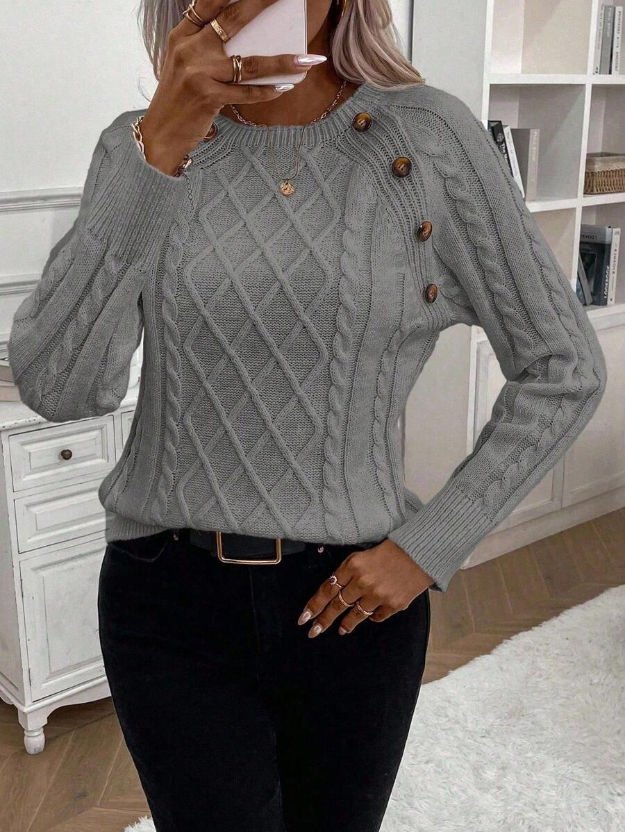 Catharina | Pull en Tricot à Détails Boutonnés