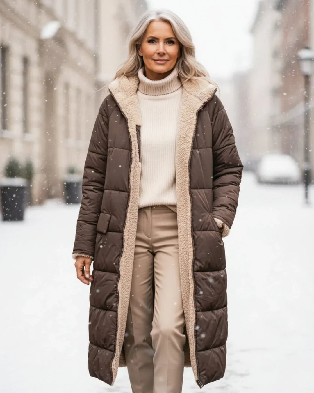 Layla - Manteau Long Réversible Élégant