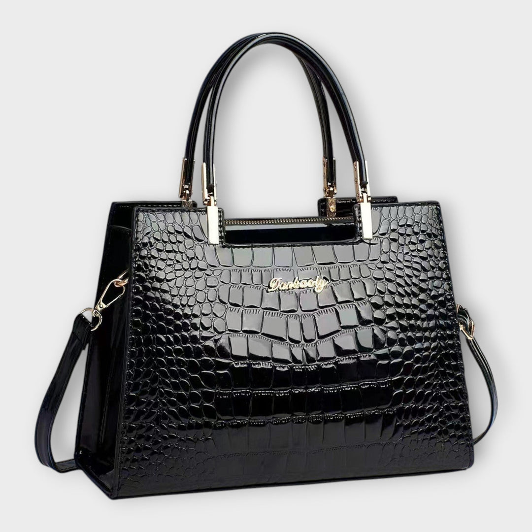 Aurora - Sac à main en cuir de crocodile brillant