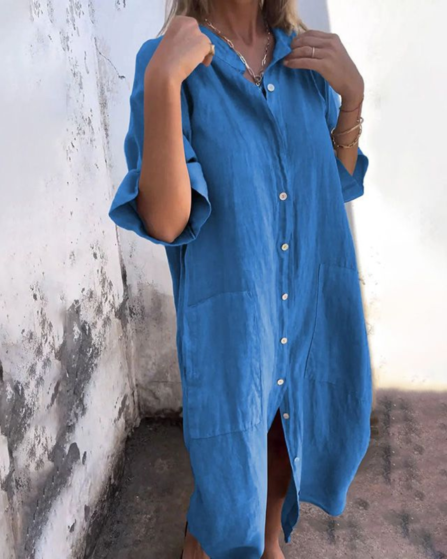 Melanie - Robe Chemise Décontractée Style Ibiza