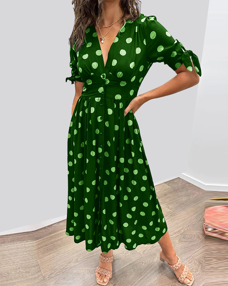 Miley - Robe V-Cou à Pois
