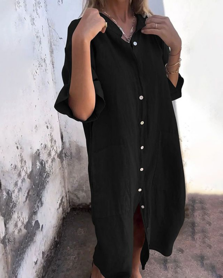 Melanie - Robe Chemise Décontractée Style Ibiza