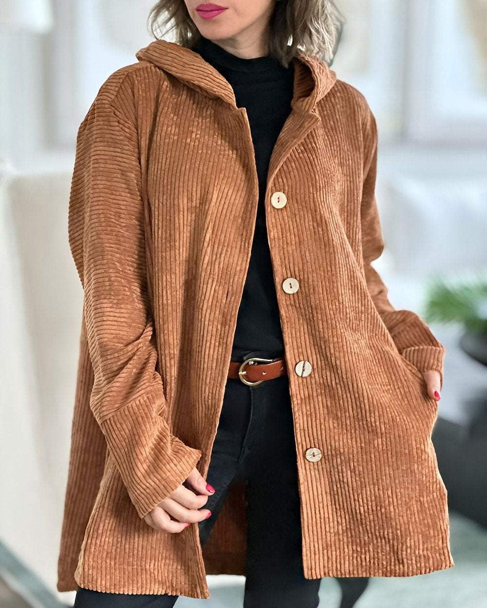 Cordia - Veste en Velours Côtelé Élégante