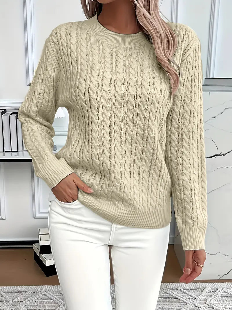 Lena – Pull en tricot à torsades pour femme