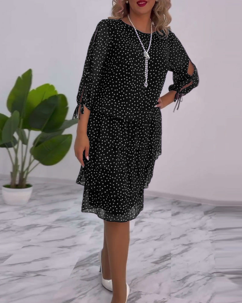 Blanche - Robe À Pois Élégante