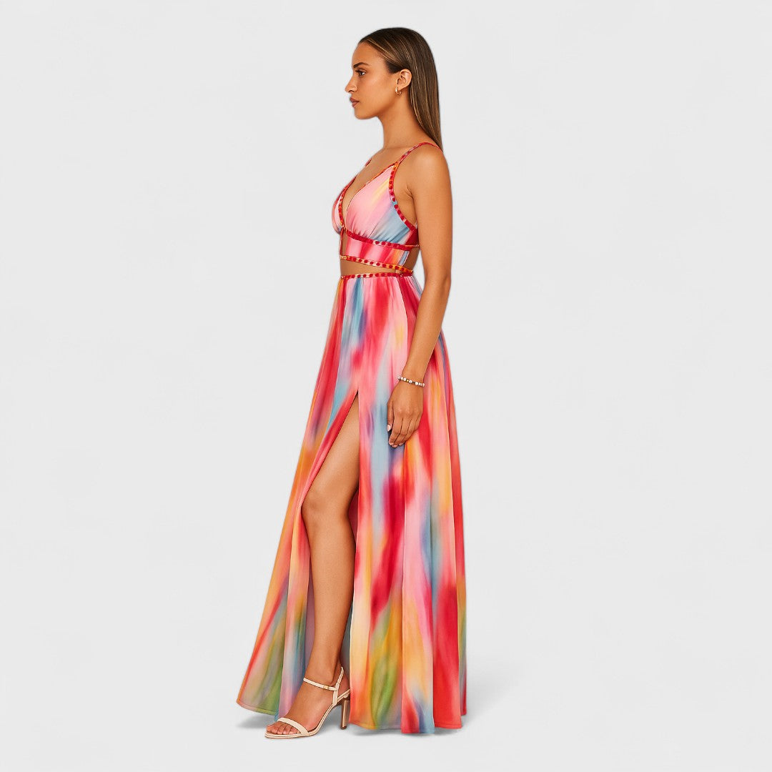 Freya | Robe longue peinte