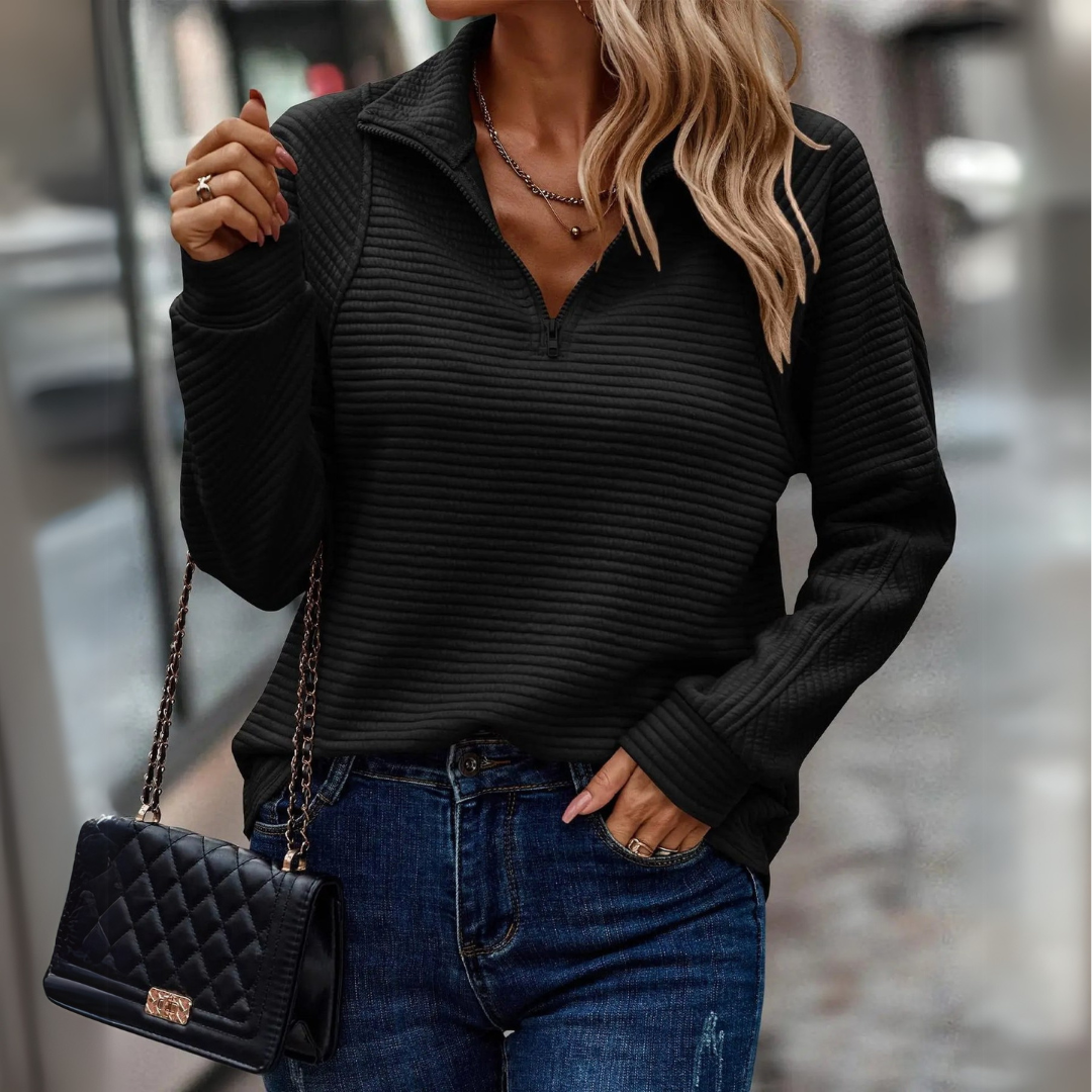 Suzanne - Pull Détail Demi-Zip