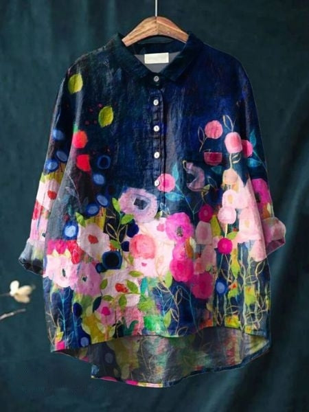 Lila - Blouse Florale Élégante
