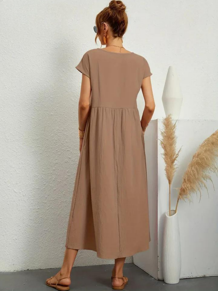Maelis | Robe de Poche en Coton-Lin pour Femmes