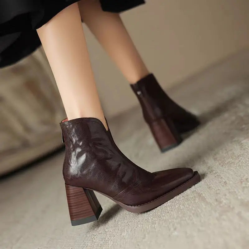 Bottines en cuir peluche Aphixta
