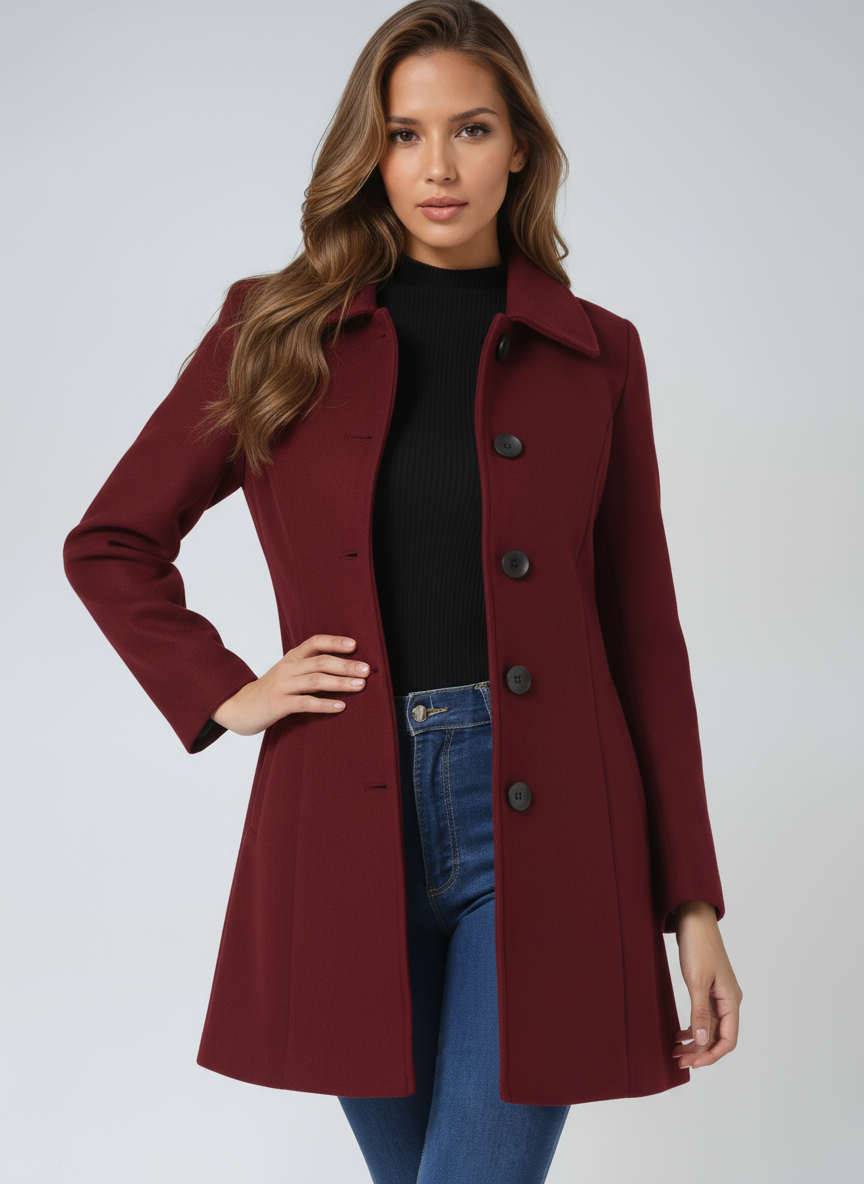 Marenne | Manteau d'Hiver à Boutonnage Simple