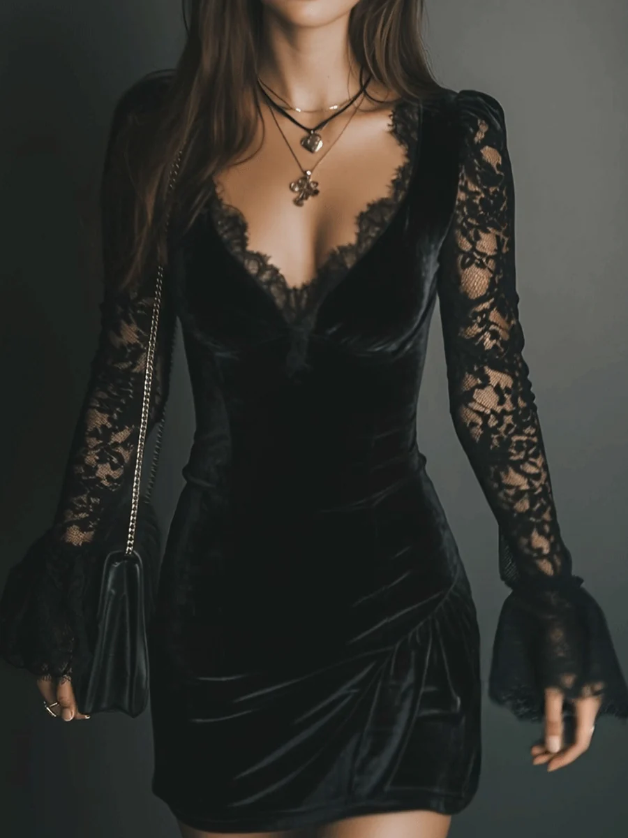 Luna - Élégante Robe en Velours