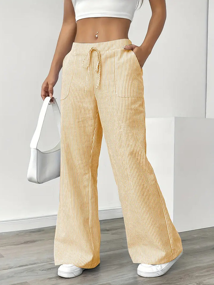 Louise - Pantalons Rayés Décontractés