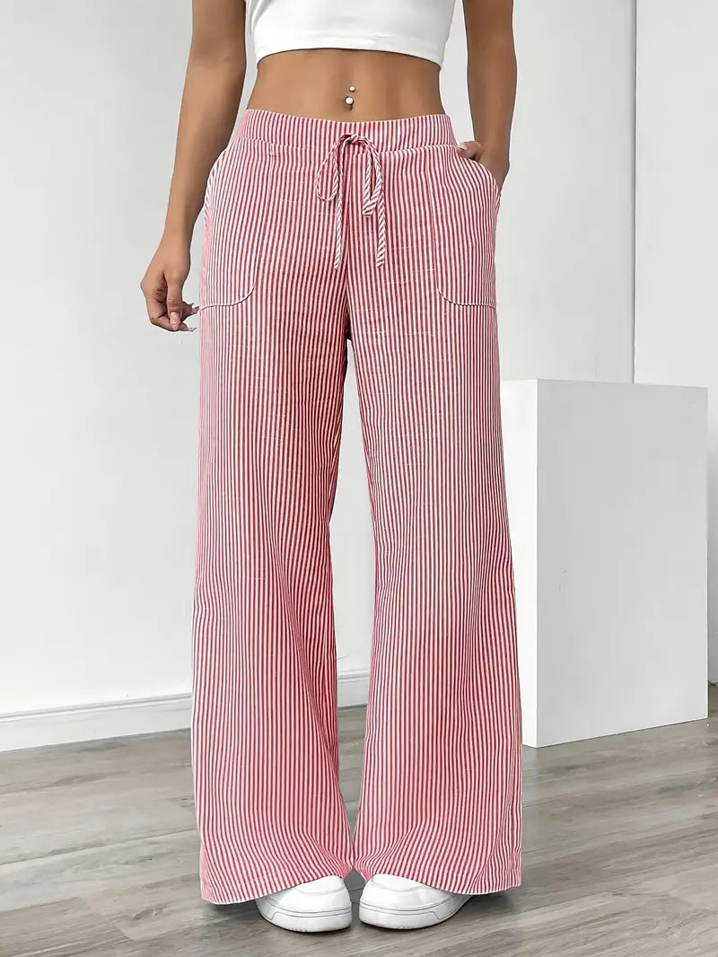 Louise - Pantalons Rayés Décontractés