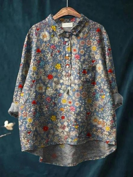 Lila - Blouse Florale Élégante