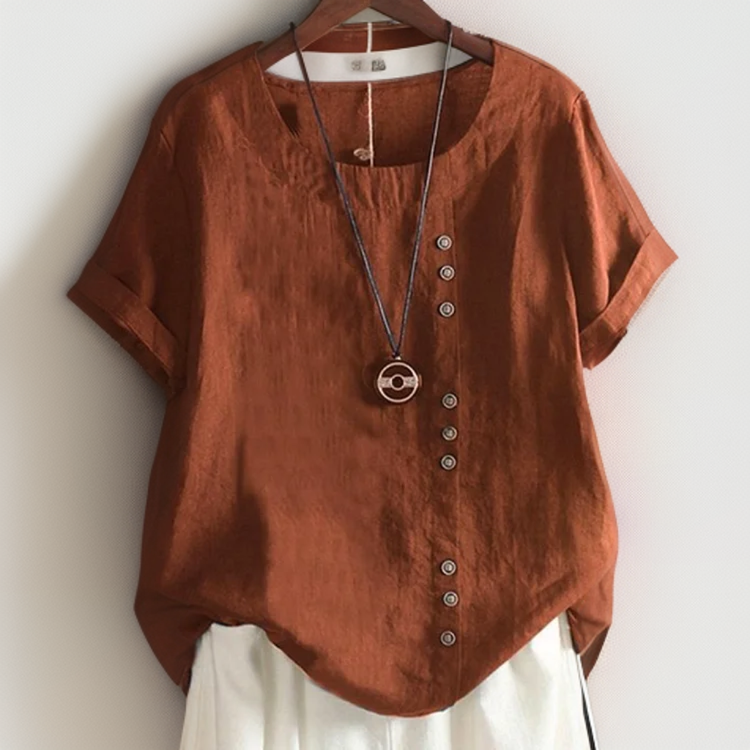 Marie - T-Shirt Chic Avec Boutons