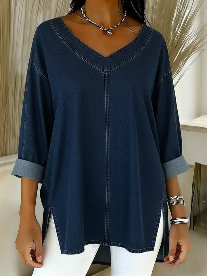 Lina - Top Denim Décontracté